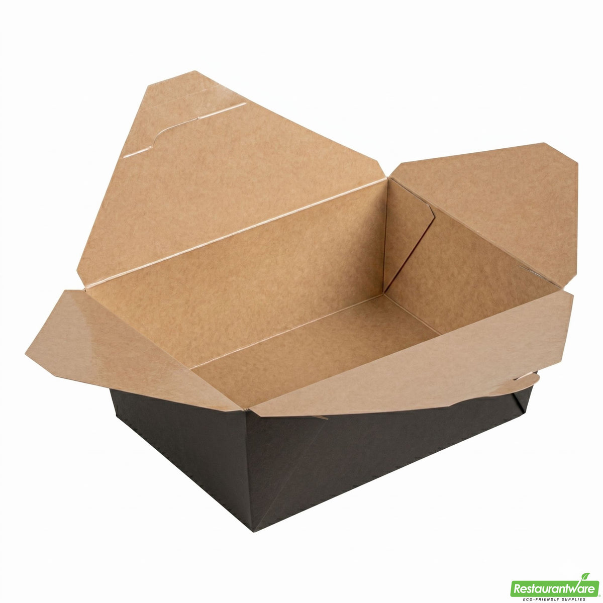 Containers, Take-Out, Bio Tek 98 Ounce, Paper, Black, 8.50 x 6.25 x 3.50 Inch, #4, Rectangular,4 - 50 COUNT