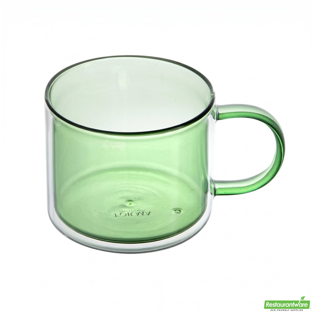 Mugs, Coffee, Forma Professional, 11 Ounce, Green, Double Wall, Borosilicate, with Handle, 3.50 x 3.50 x 3 Inch,6 - 2 COUNT