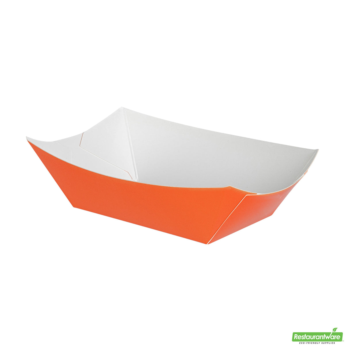 Containers, Food, 3.25 x 2 x 1.5 Inch, Paper, Tangerine Orange, Boat,1 - 400 COUNT
