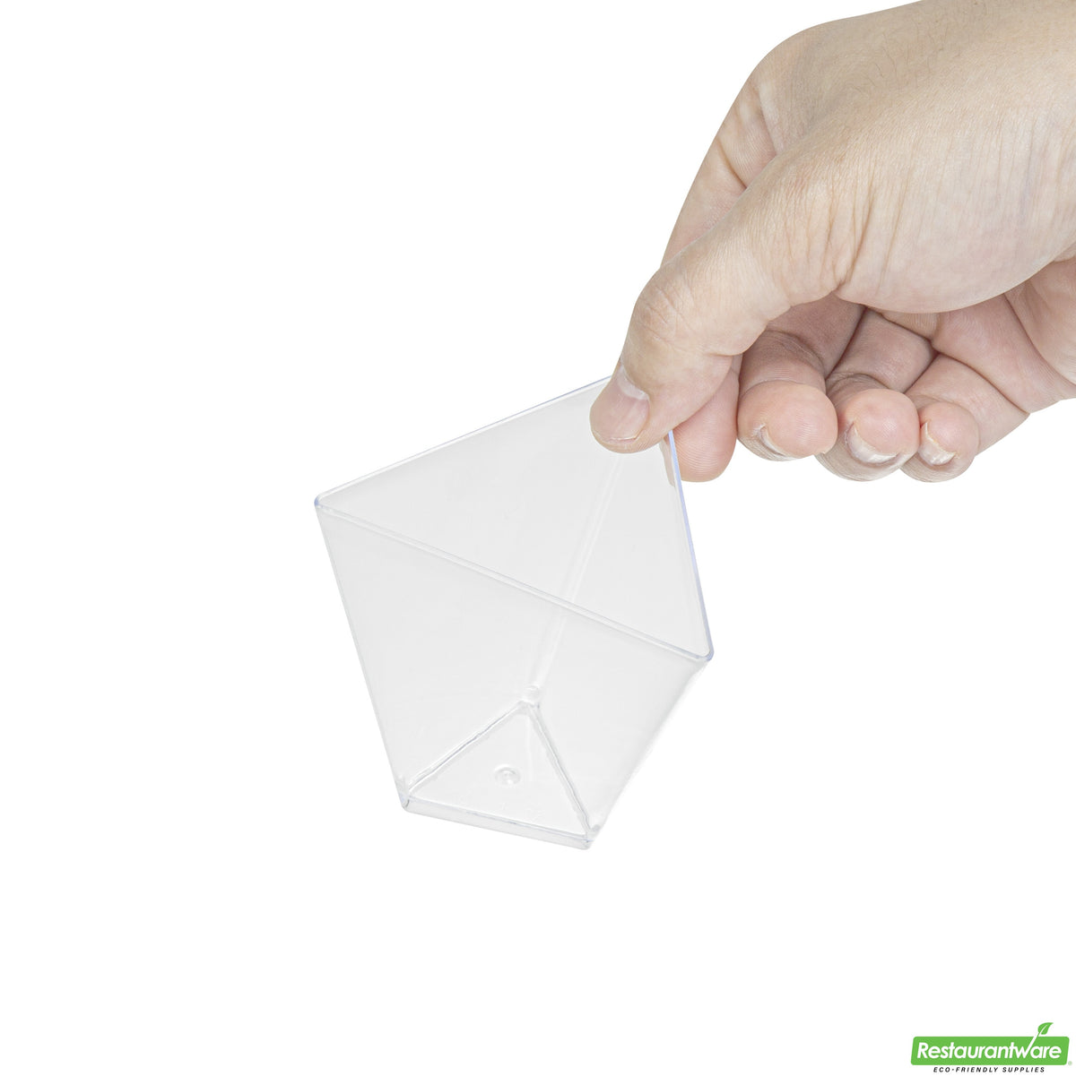 Cups, Dessert, 2.9 x 2.6 x 2.8 Inch, Plastic, Clear Torcente Design, Tall Triangle, Heavyweight,1 - 100 COUNT