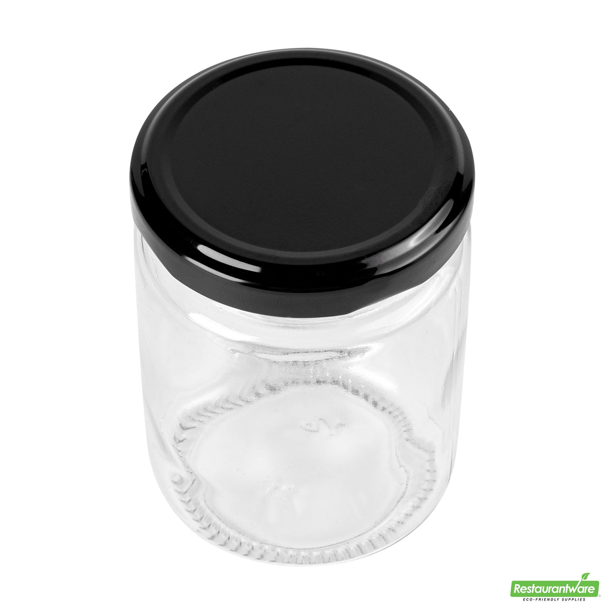 Jars, Storage, Vetri 8 Ounce, Glass, includes Black Metal Lid,10 - 10 COUNT