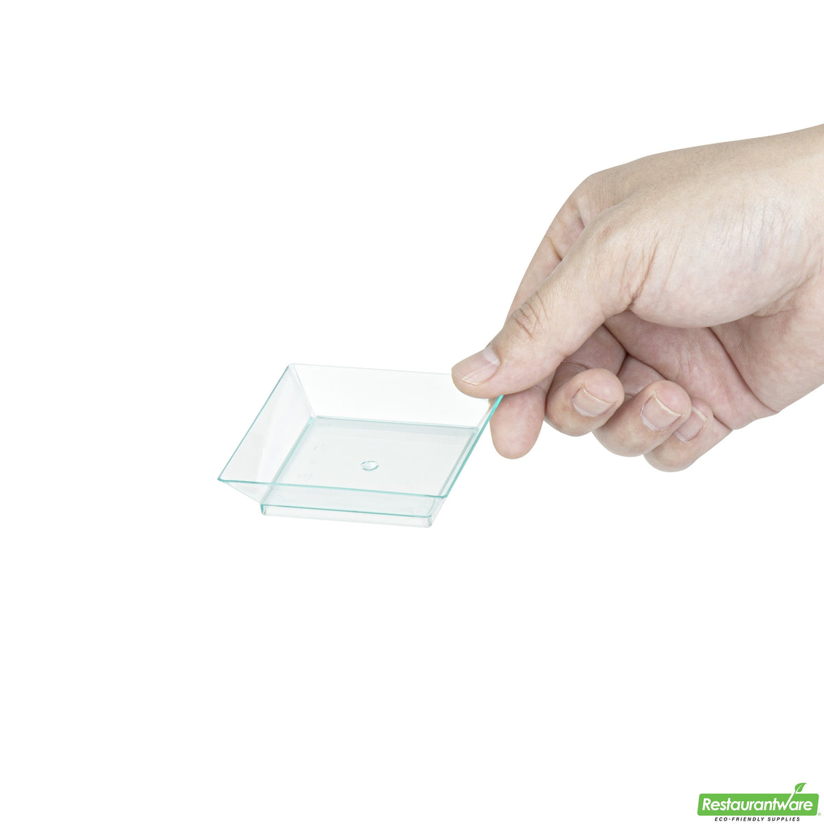 Plates, Appetizer, 2.5 Inch, Plastic, Sea Green Modern Design, Square, Heavyweight, 2.5 Linear Inch,1 - 100 COUNT