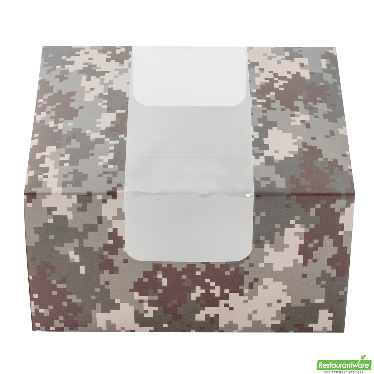 Boxes, Pastry & Cake, Pastry Tek 7 x 6 x 4 Inch, Paper, Camouflage, with Window,100 - 1 COUNT
