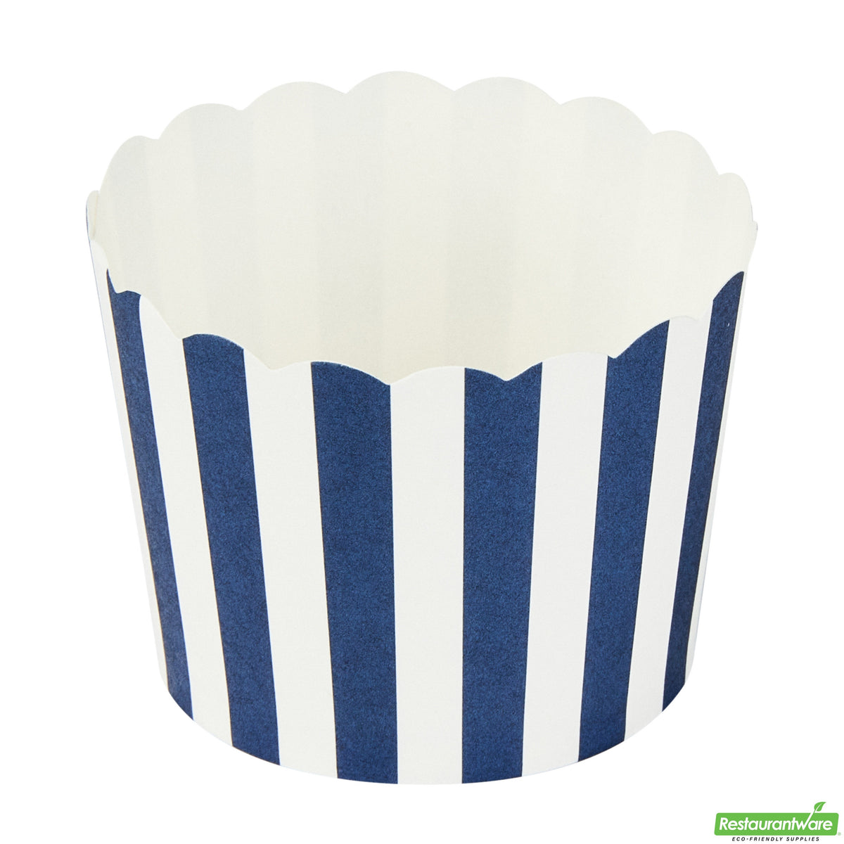 Cups, Baking, 3 Ounce, Paper, Blue Stripe, Scallop, Mini 2.50 x 2.50 x 1.75 Inch, Round,200 - 1 COUNT