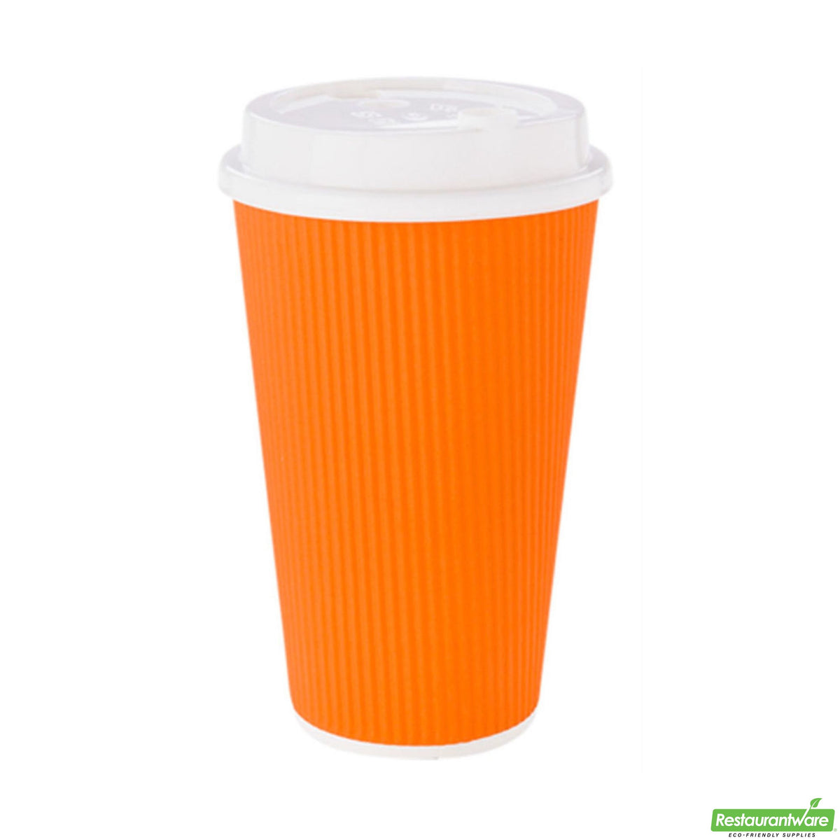 Cups, Coffee, 16 Ounce, Paper, Tangerine Orange, Ripple Wall, 3.50 x 3.50 x 5.50 Inch,20 - 25 COUNT