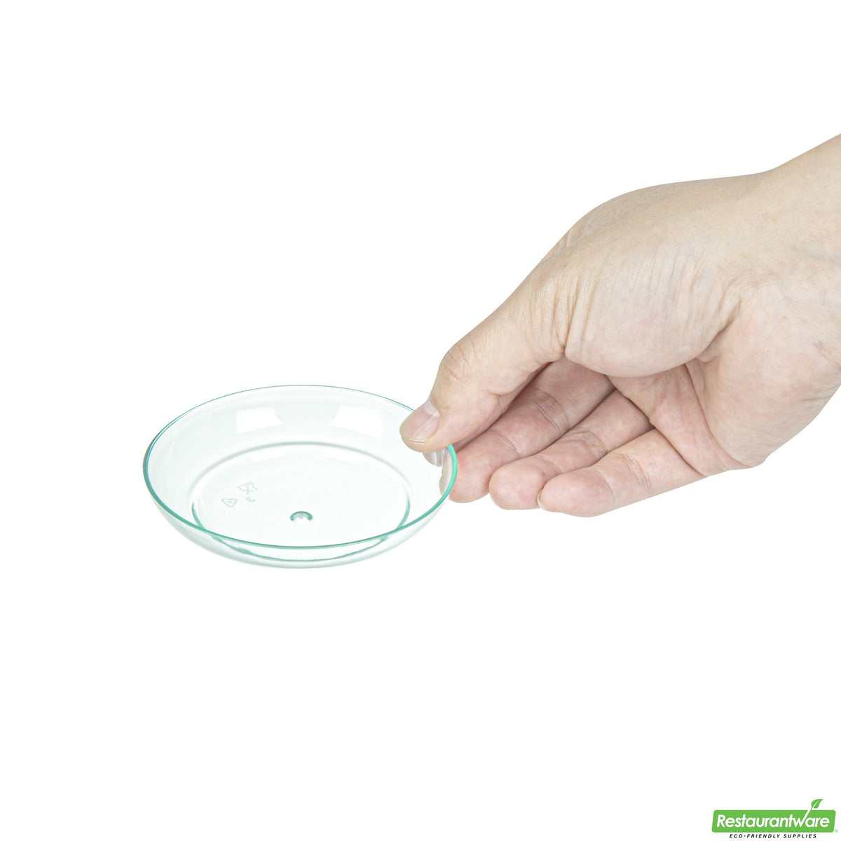 Plates, Rotondo Appetizer, 3.25 Inch, Plastic, Sea Green, Round, Heavyweight, 3.25 Linear Inch,1 - 100 COUNT