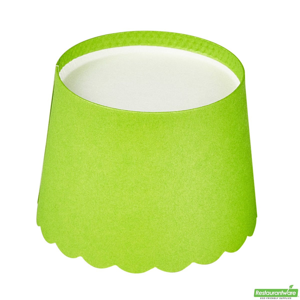 Cups, Baking, 3 Ounce, Paper, Eco Green, Scallop, Mini 2.50 x 2.50 x 1.75 Inch, Round,200 - 1 COUNT