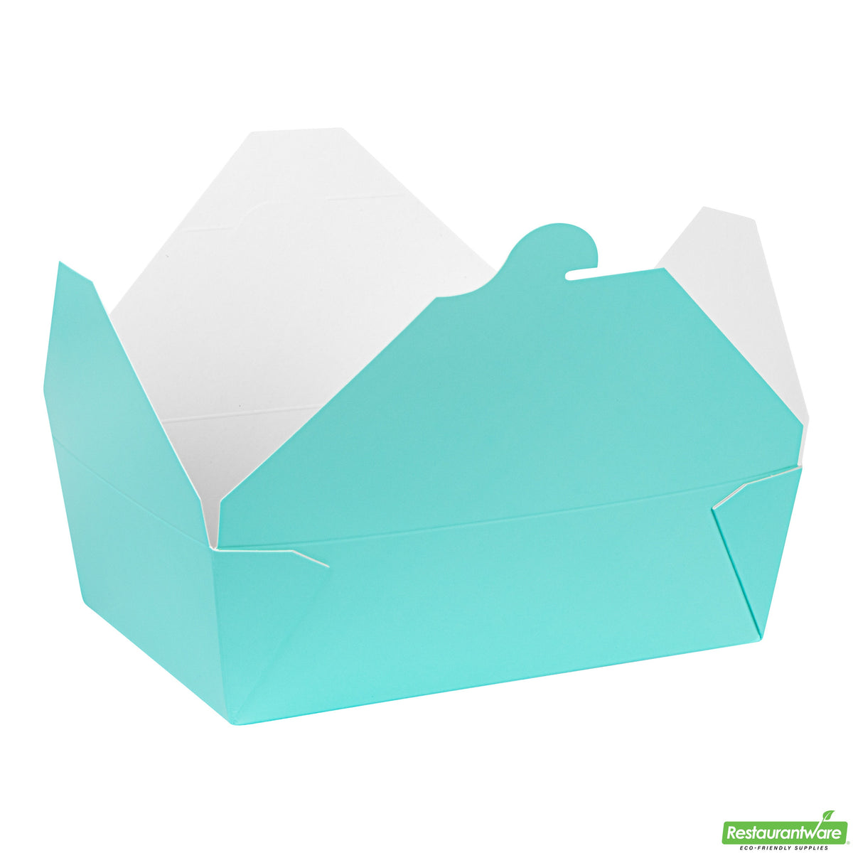 Containers, Take-Out, Bio Tek 71 Ounce, Paper, Turquoise, 8.50 x 6.25 x 2.50 Inch, #3, Rectangular,200 - 1 COUNT