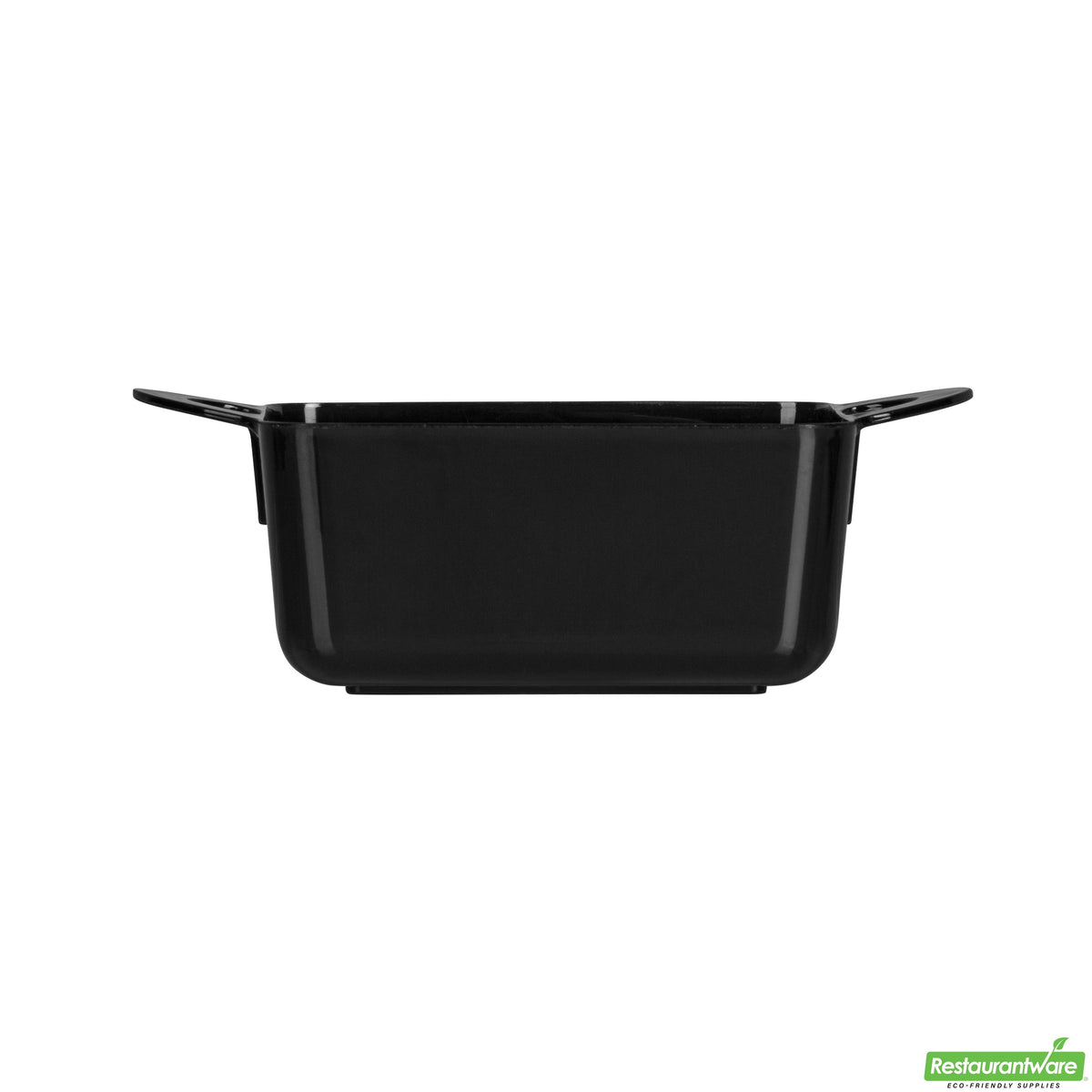 Dishes, 3.75 Inch, Plastic, Black Cocotte Design, Rectangular, Heavyweight, with Loop Handles, 3.75 Linear Inch,1 - 100 COUNT