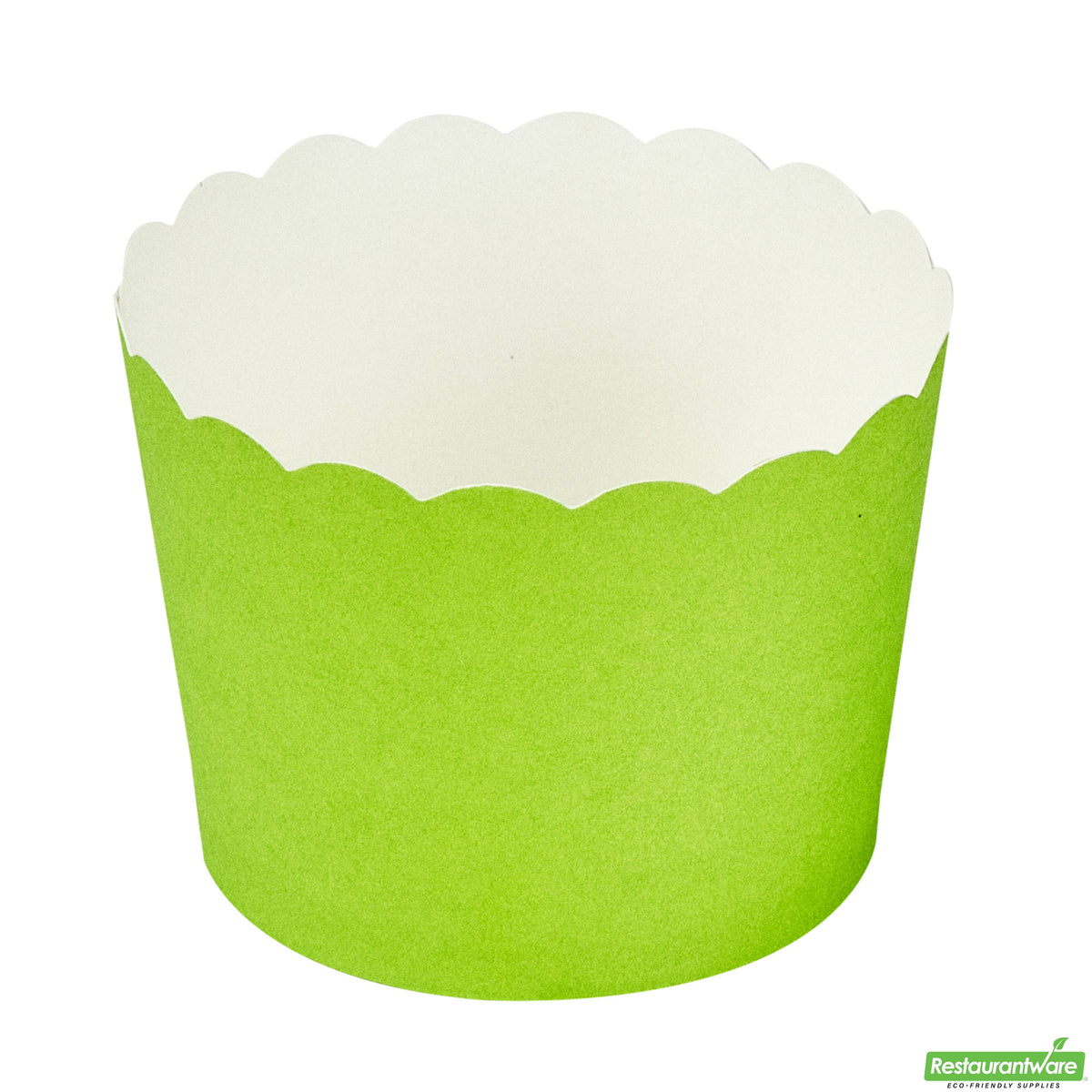 Cups, Baking, 3 Ounce, Paper, Eco Green, Scallop, Mini 2.50 x 2.50 x 1.75 Inch, Round,200 - 1 COUNT