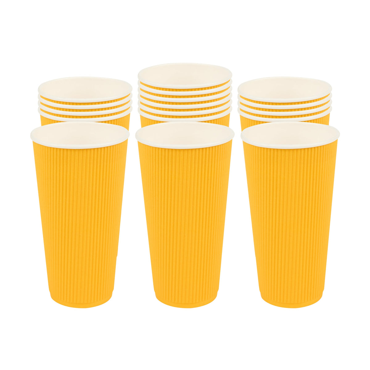 Cups, Hot, 20 Ounce, Paper, Yellow, Ripple Wall,1 - 10 COUNT