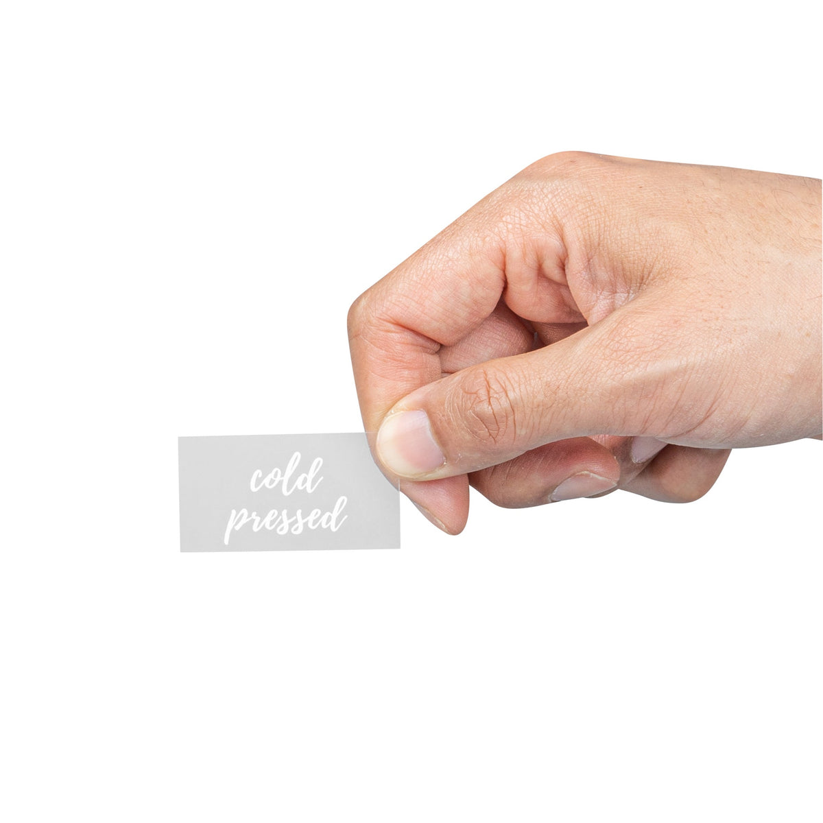 Labels, Cold Pressed, 2 x 1 Inch, Water Resistant, Clear with White Font,1 - 100 COUNT