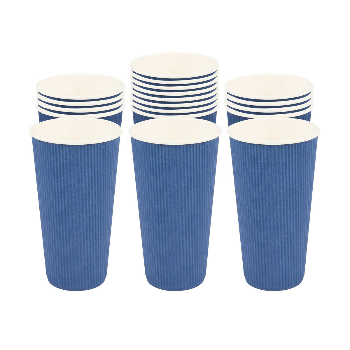 Cups, Hot, 20 Ounce, Paper, Midnight Blue, Ripple Wall,1 - 10 COUNT