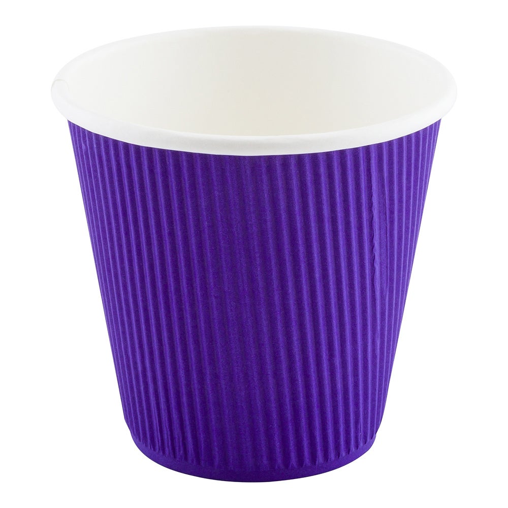 Cups, Hot, 8 Ounce, Paper, Royal Purple, Ripple Wall,1 - 25 COUNT