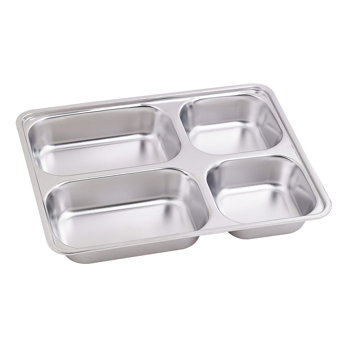 Trays, 4-Compartment, Noxtray 11 x 8.66 x 1.57 Inch, Stainless Steel, Reusable, with Plastic Lid,10 - 1 COUNT