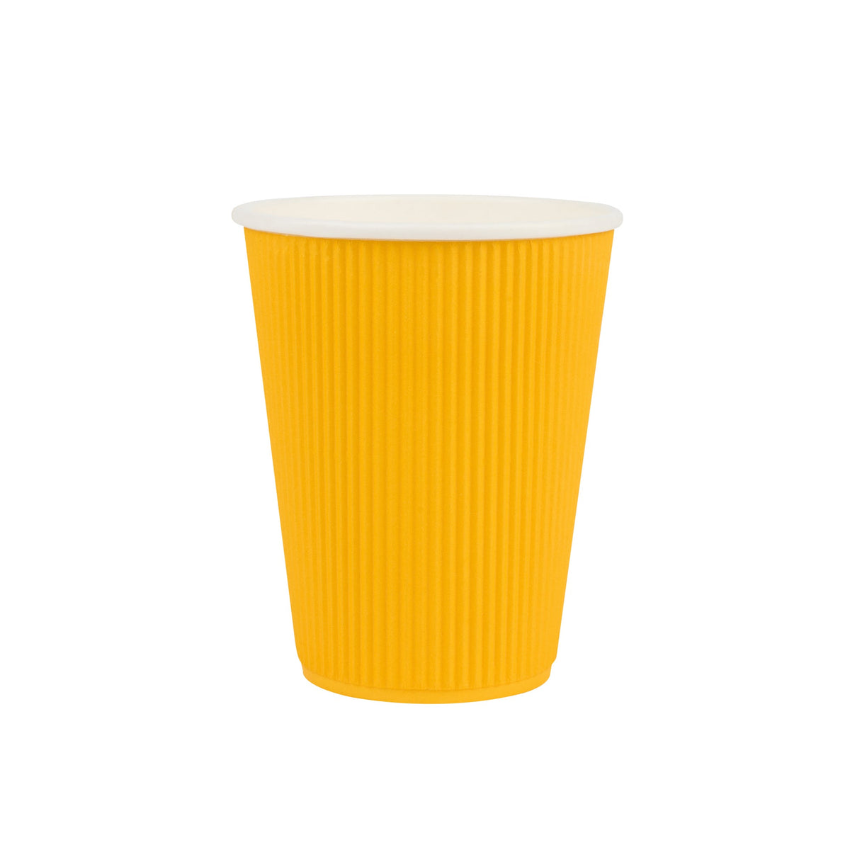 Cups, Hot, 12 Ounce, Paper, Yellow, Ripple Wall,1 - 25 COUNT