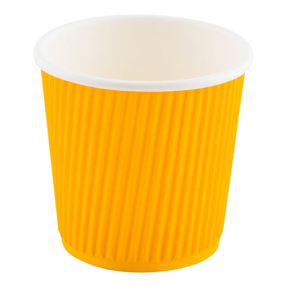 Cups, Hot, 4 Ounce, Paper, Yellow, Ripple Wall,1 - 25 COUNT