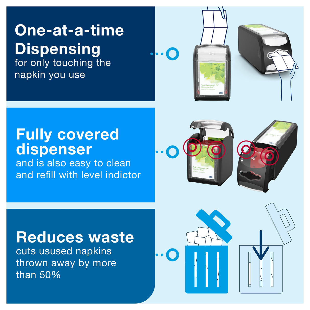 Dispenser, Tabletop Napkin, Xpressnap, Black,4 - 1 EACH