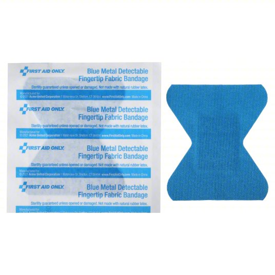Bandages, Metal Detectable, Fabric, Fingertip, Blue,1500 - 1 EACH