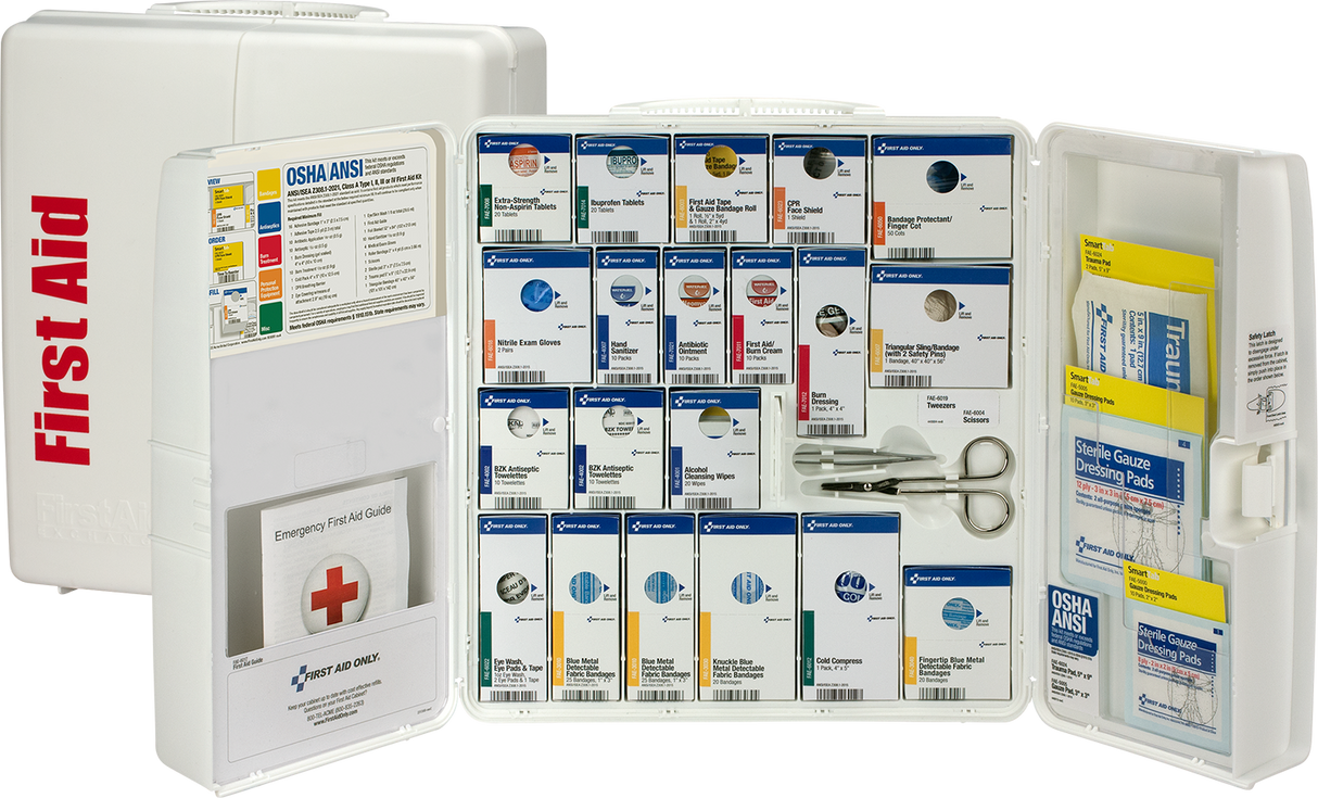 Cabinet, First Aid, SmartCompliance, Food Service, Large, Plastic, includes Medicine,1 - 1 EACH