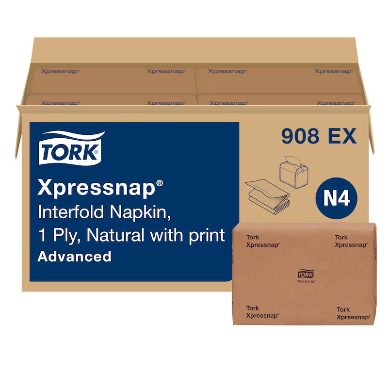 Napkins, Interfolded Dispenser, 1-Ply, Natural, 13 x 8.5 Inch,12 - 500 COUNT