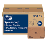 Napkins, Interfolded Dispenser, 1-Ply, Natural, 13 x 8.5 Inch,12 - 500 COUNT