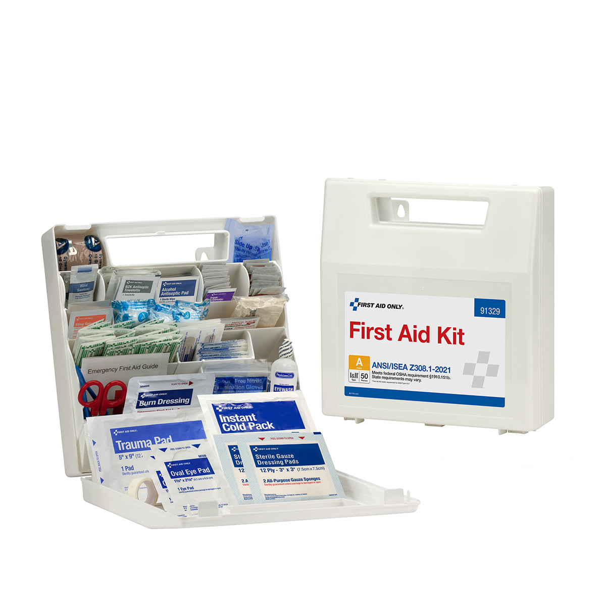 Kit, First Aid, 50 Person, Plastic,1 - 184 PIECE