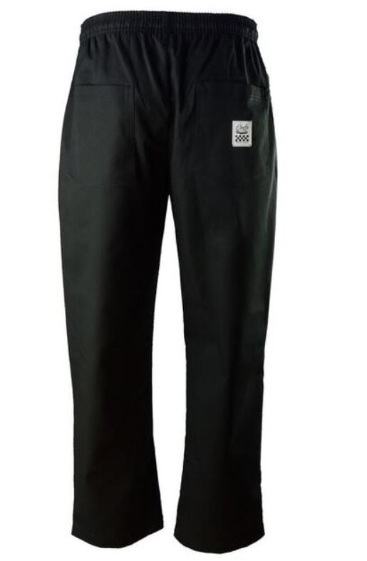 Trousers, Chef, Black, Medium, Poly/Cotton Blend,1 - 1 EACH