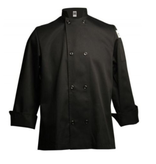 Jacket, Chef, Long-Sleeve, Basic, Black, 5X, Poly/Cotton Blend,1 - 1 EACH