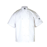 Jacket, Crew, Short Sleeve, White, Extra Large, Poly/Cotton Blend,1 - 1 EACH