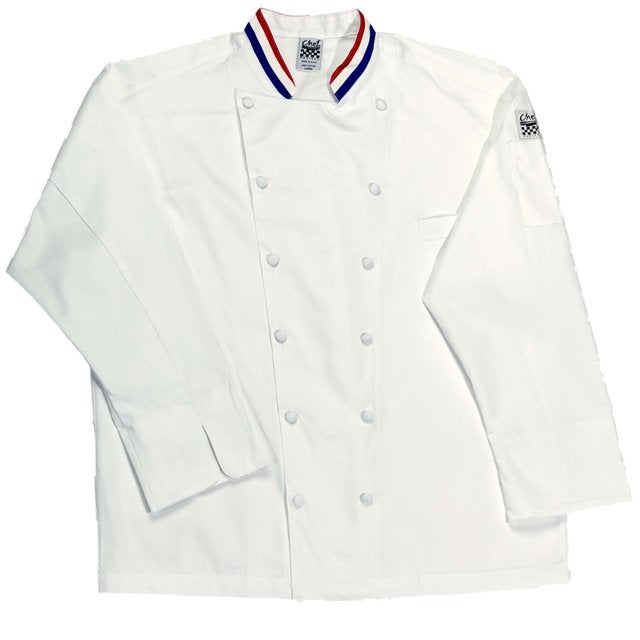 Jacket, Chef, Long-Sleeve, Basic, White, 5X, Poly/Cotton Blend,1 - 1 EACH
