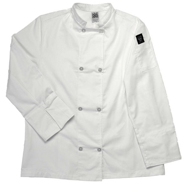 Jacket, Chef, Long-Sleeve, Basic, White, Extra Large, Poly/Cotton Blend,1 - 1 EACH