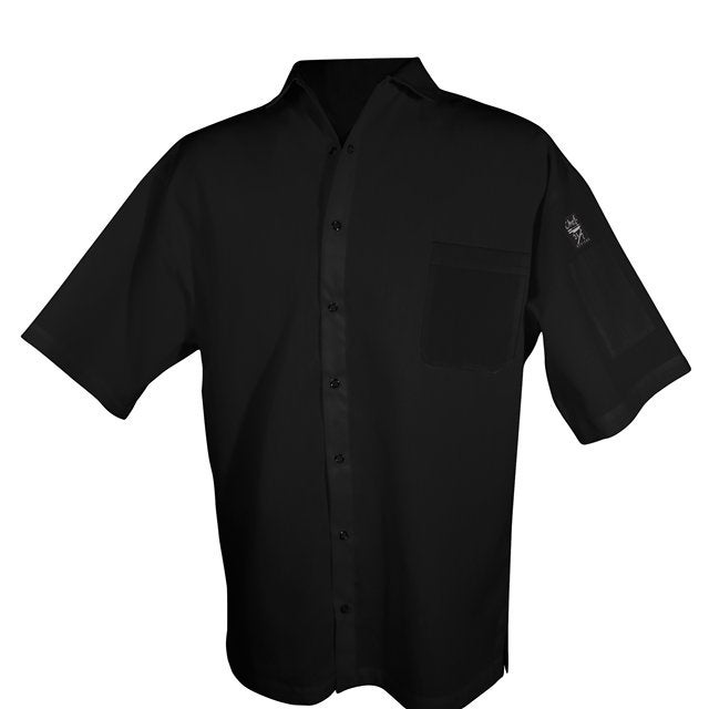 Shirt, Cook, Short Sleeve, Black, 3X, Poly/Cotton Blend,1 - 1 EACH