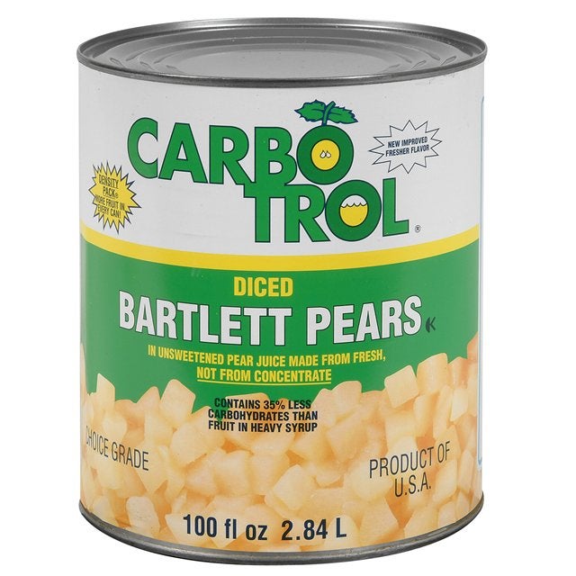 Pears, Bartlett, Diced, in Juice, Plastic Cups,6 - 104 OUNCE