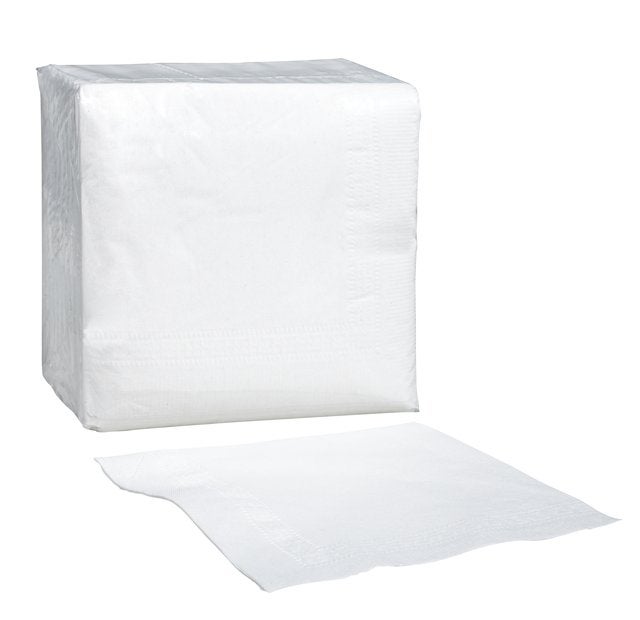 Napkins, Beverage, 2-Ply, White, 1/4 Fold, 9.25 x 9.25 Inch,40 - 150 COUNT
