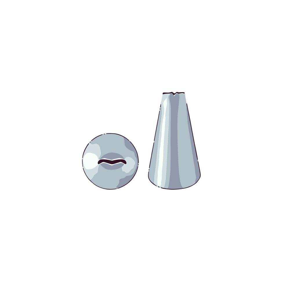 Piping Tip, Ruffle, Stainless Steel, #100, 0.75 x 0.75 x 1 Inch,1 - 1 EACH