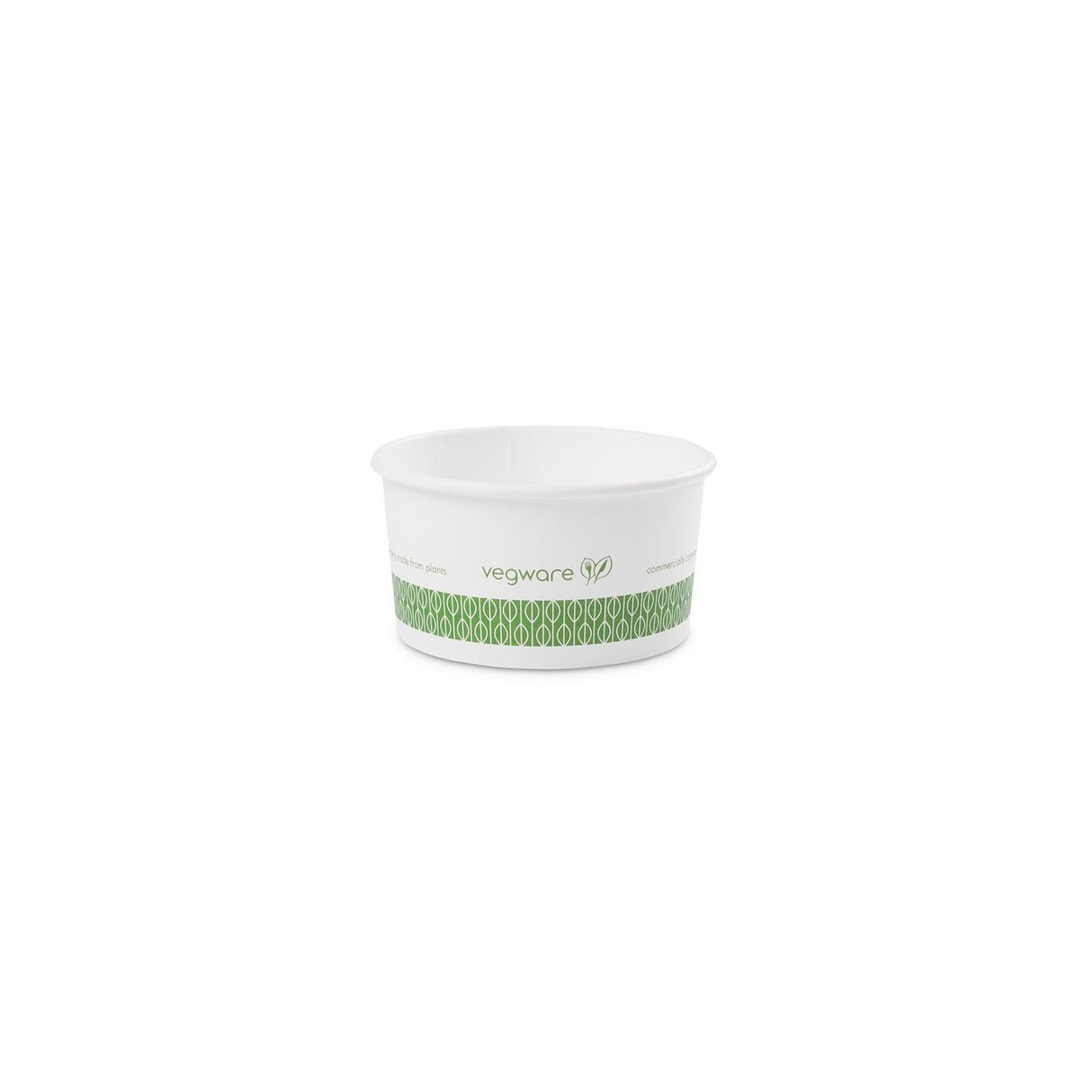 Containers, Soup, 6 Ounce, Paper, White with Green Decor, Compostable,20 - 50 COUNT