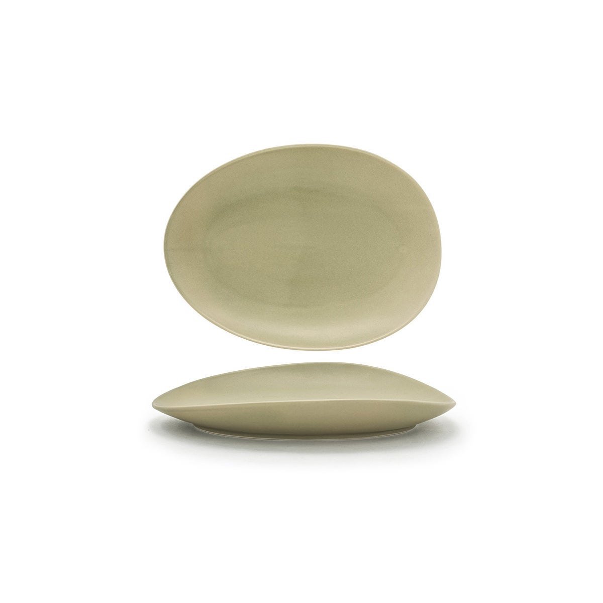 Plates, Porcelain, 12 Inch, Sea Grass, Oval,2 - 1 COUNT