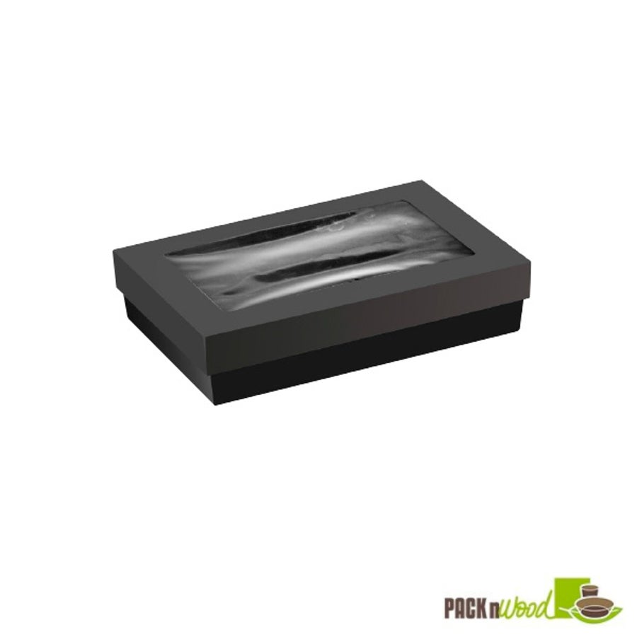 Boxes, Kray, 9 x 6 x 2 Inch, Paper, Black, With Lid, Bakeable,4 - 25 COUNT