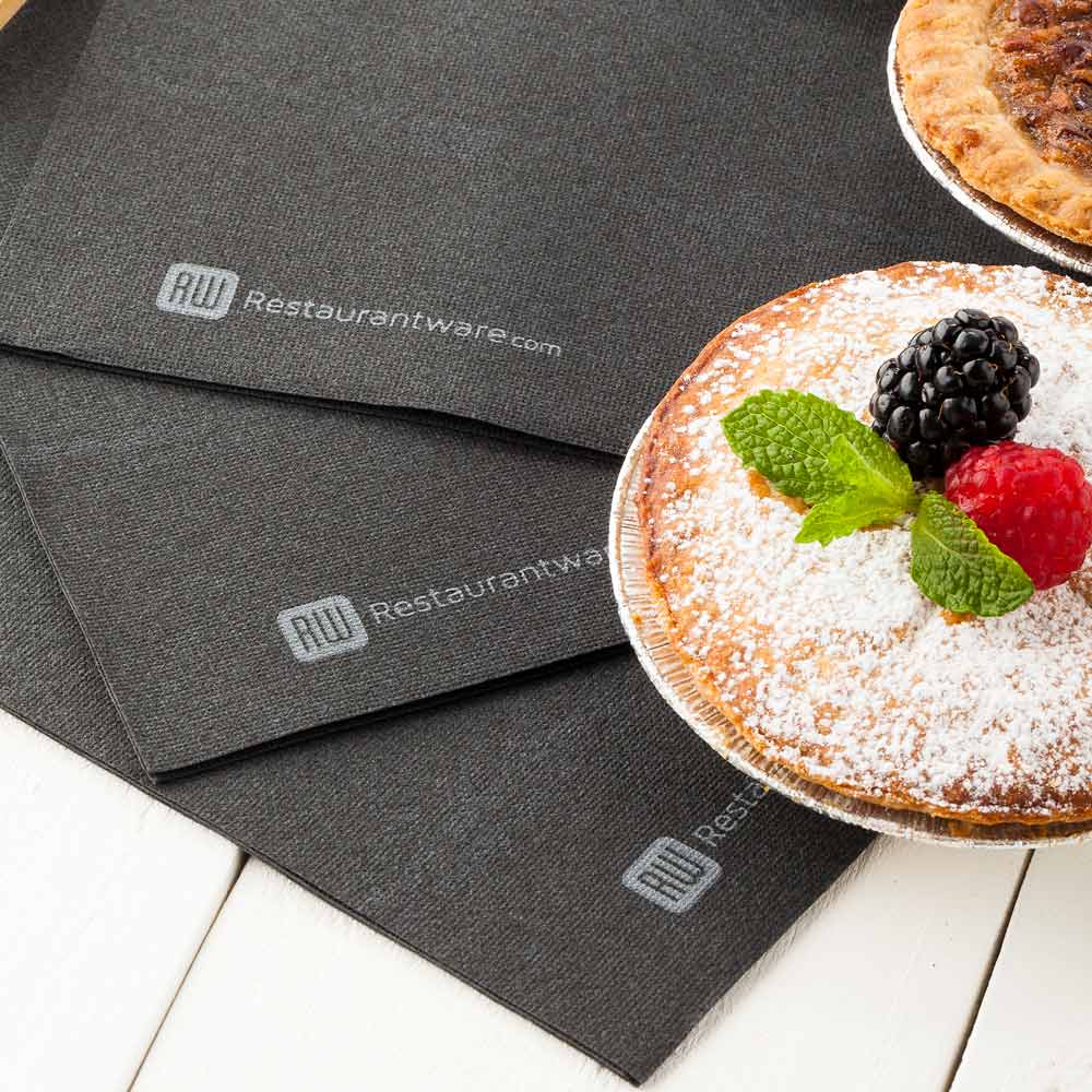 Napkins, Luxenap Air Laid Dinner, Pure Black, 16 x 16 Inch, 16 Linear Inch,1 - 25 COUNT