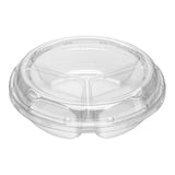 Platters, 3-Compartment Serving, 7.5 x 7.5 x 2.5 Inch, Plastic, Clear, Round, with Lid,1 - 100 COUNT