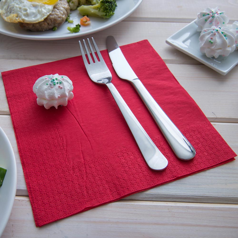 Napkins, Luxenap Micropoint, 2-Ply, Red, 16 x 16 Inch, 16 Linear Inch,1 - 50 COUNT