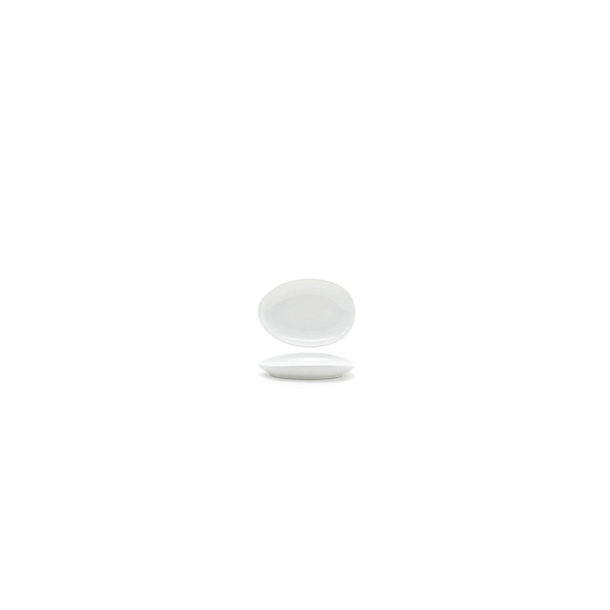 Plates, Porcelain, 5.5 Inch, White, Oval,12 - 1 EACH