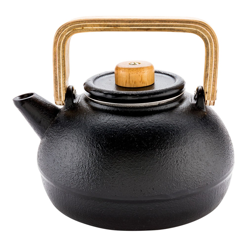 Teapot, 30 Ounce, Tetsubin, Black, Cast Iron, with Wooden Handle & Knob,1 - 1 EACH