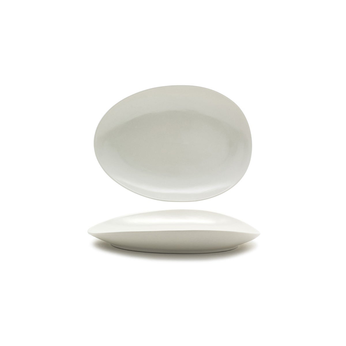Plates, Porcelain, 12 Inch, Scallop, Oval,2 - 1 COUNT