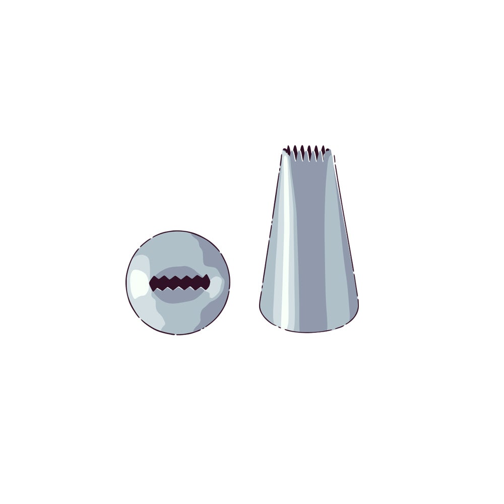 Piping Tip, Basketweave, Stainless Steel, #48, 0.75 x 0.75 x 1.25 Inch,1 - 1 EACH