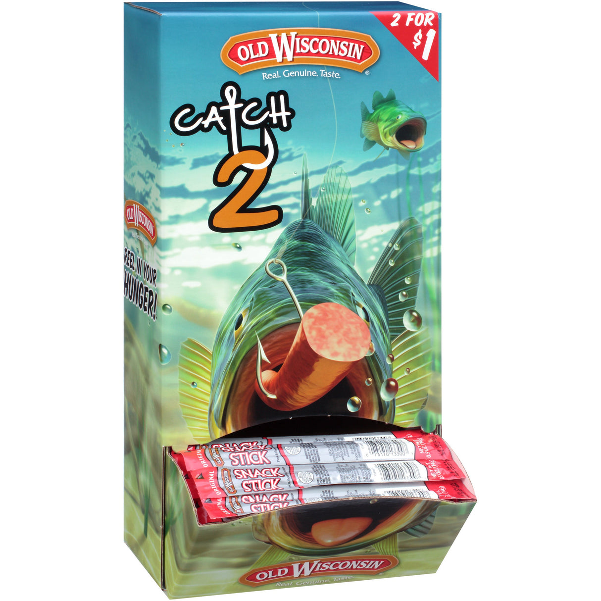 Snack Sticks, Pork & Beef, Original, Individually Wrapped, with Gravity Feed Display,144 - 0.5 OUNCE
