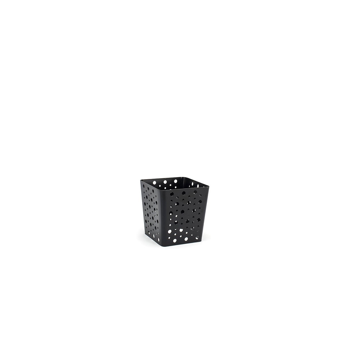 Organizer, Deep, 6.25 x 5.5 x 6 Inch, Small Dots, Matte Black, Metal,4 - 1 COUNT
