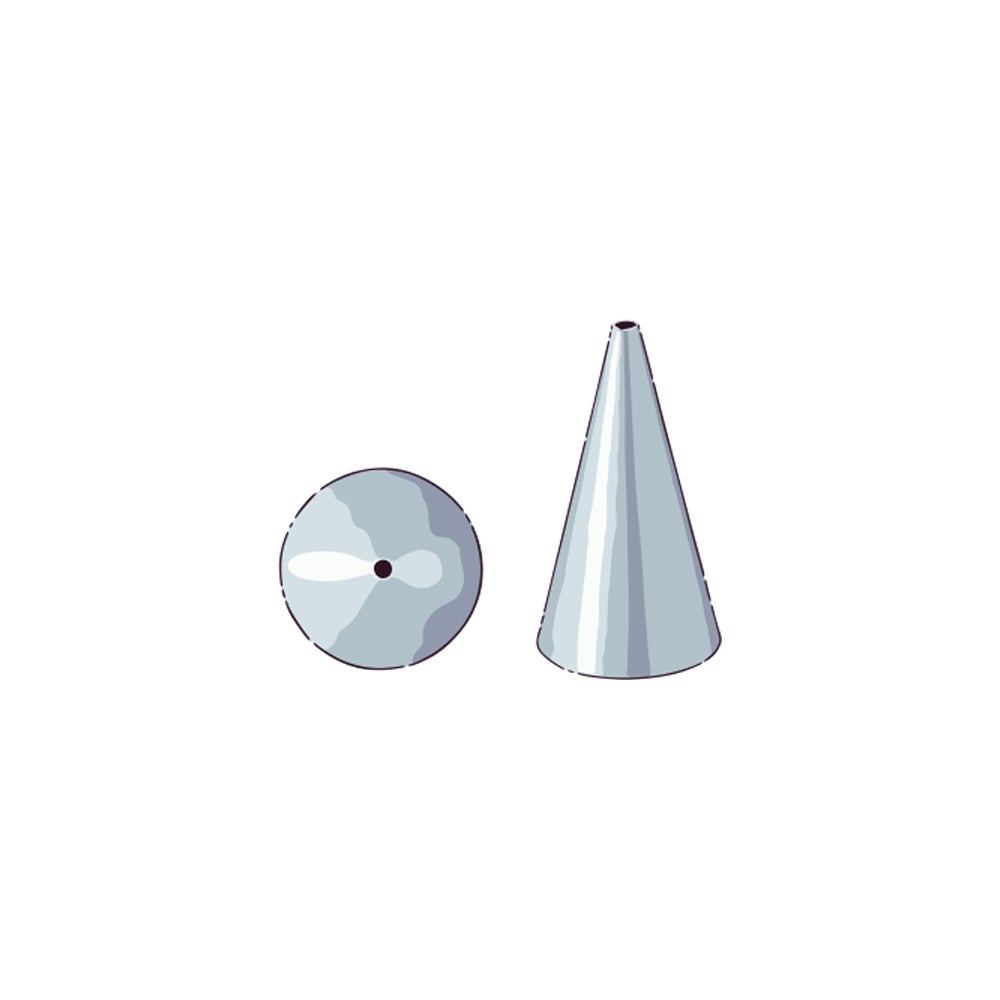 Piping Tip, Round, Stainless Steel, #3, 0.75 x 0.75 x 1.25 Inch,1 - 1 EACH