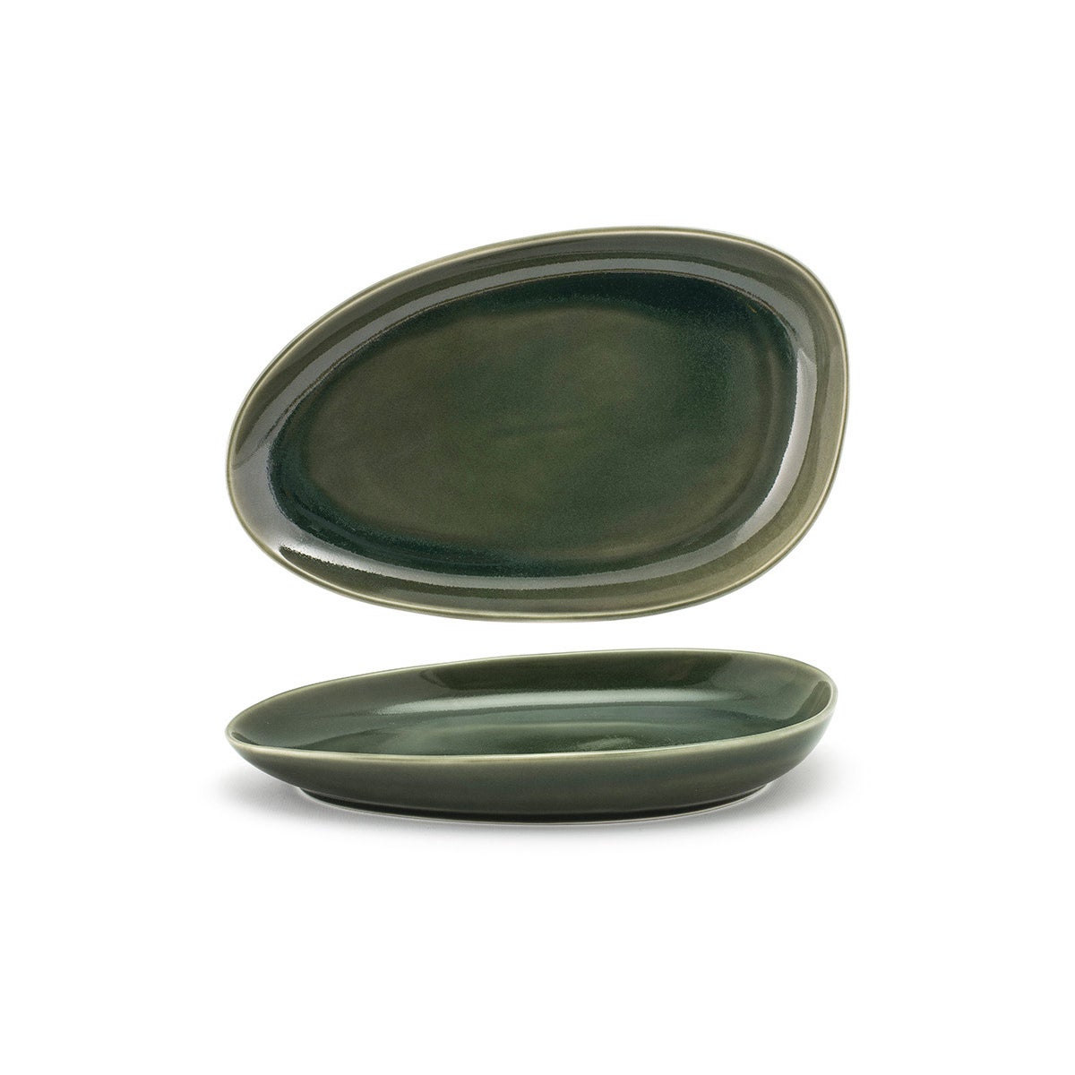 Plates, Porcelain, 11 Inch, Leek, Oval,6 - 1 COUNT
